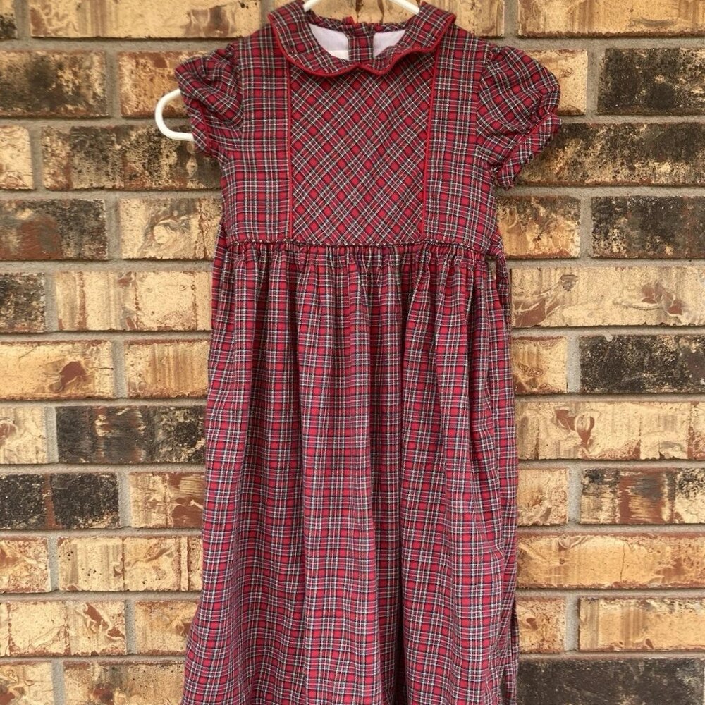 Strasburg red plaid dress size 6